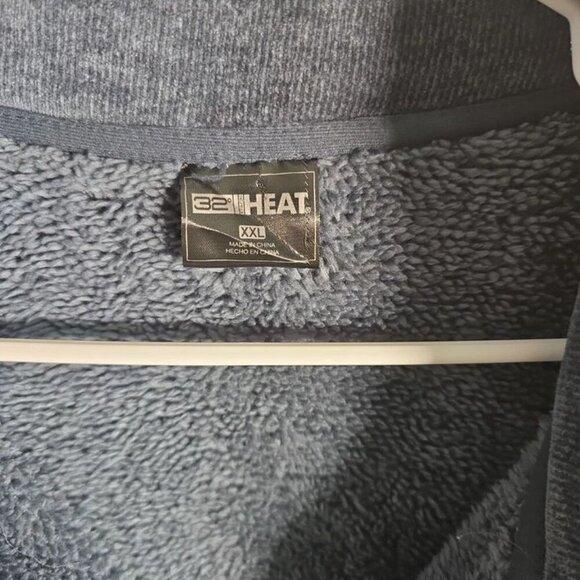 32 Degrees Heat Quarter Zip Pullover XXL Blue Sherpa Lined Fleece Sweater 201 - Picture 4 of 6